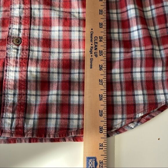 Carhartt Large Red Plaid Cotton Button-Up Shirt - Picture 7 of 11